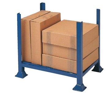 blue-metal-storage-with-cardboard-boxes